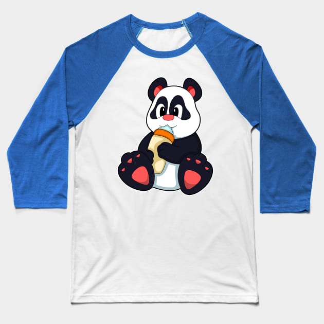 Panda with Baby bottle with Milk Baseball T-Shirt by Markus Schnabel